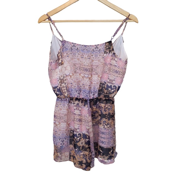 BCBGeneration Rose Print Ruffle Romper Shorts XS - Picture 5 of 10